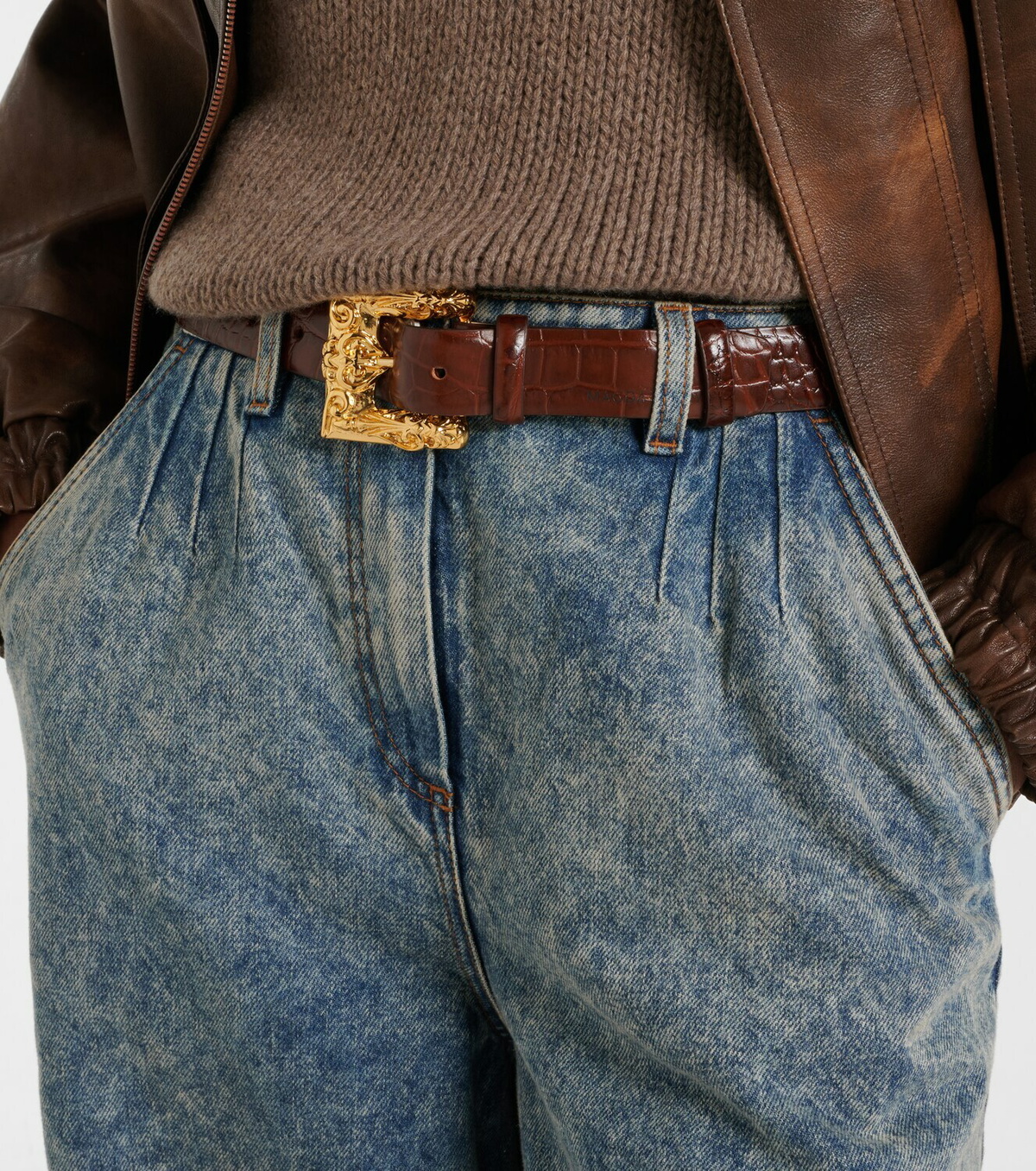 Magda Butrym Croc-effect leather belt