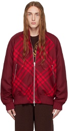 Burberry Red Reversible Bomber Jacket