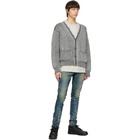 John Elliott Grey Merino Wool Structure Cardigan