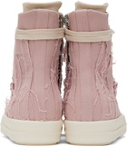 Rick Owens DRKSHDW Pink Slashed Sneakers