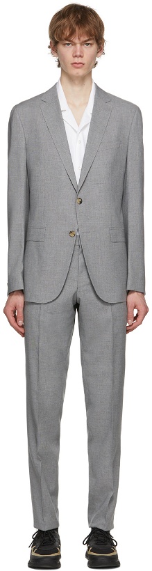Photo: Boss Grey Micro-Patterned Slim-Fit Suit