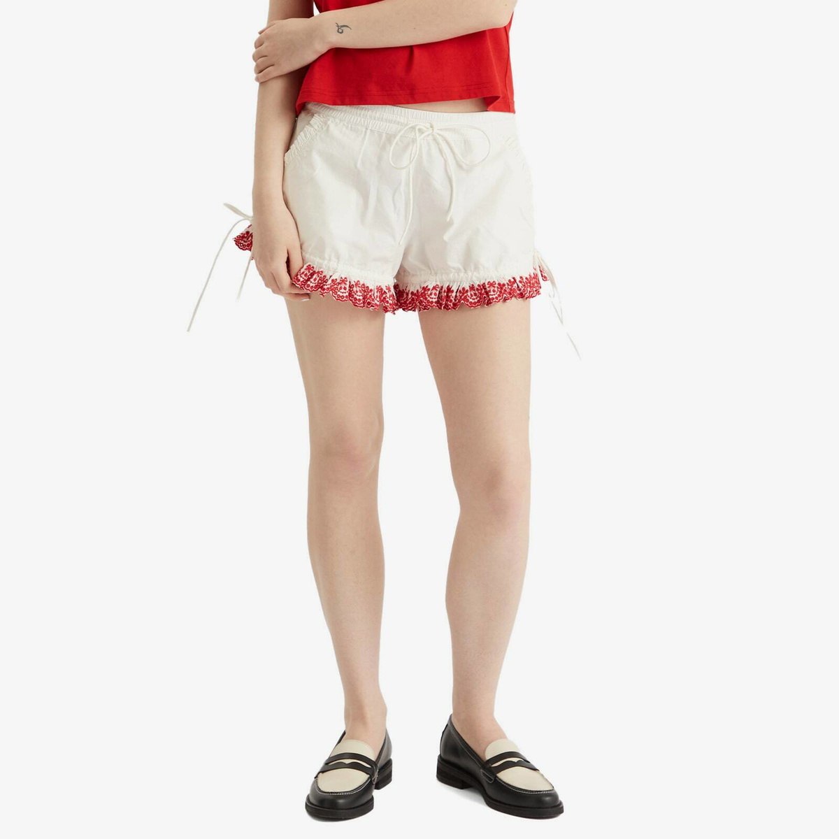 Damson Madder Women's Jenna Bloomer Shorts in White