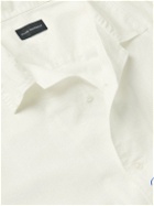 Club Monaco - Camp-Collar Printed Cotton and Linen-Blend Shirt - White