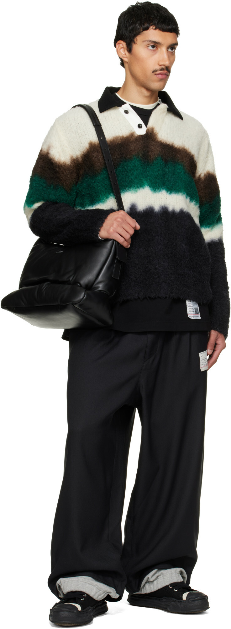 Maison MIHARA YASUHIRO Black 'Pucker' Puffer Tote