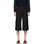 Loewe Navy Wool Cargo Short Trousers