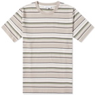 Norse Projects Men's Johannes Weekend Stripe T-Shirt in Light Khaki