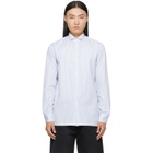 Maison Margiela White & Blue Striped Cotton Shirt