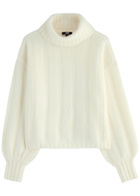 Paige Roselia Ribbed Wool-blend Jumper Ivory