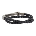 Saint Laurent Black Braided Bracelet