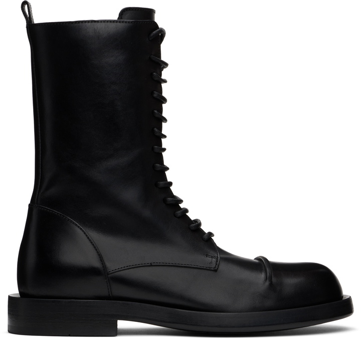 Photo: Ann Demeulemeester Black Gillian Pintuck Combat Boots