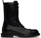 Ann Demeulemeester Black Gillian Pintuck Combat Boots