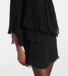 Saint Laurent Ruffled silk crêpe muslin playsuit