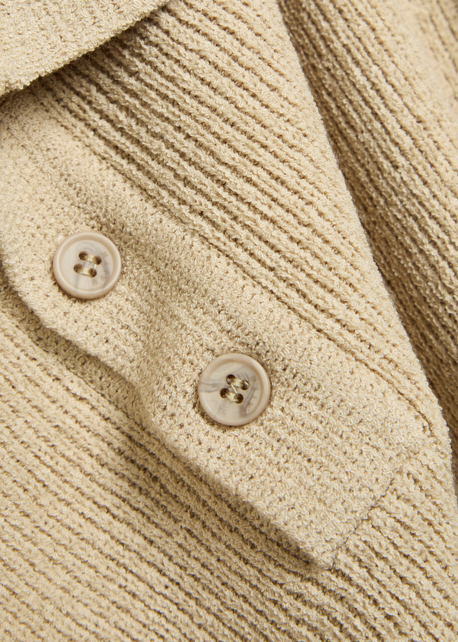 Raith Sorelle Ribbed Knit Polo Shirt Sand