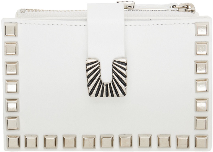 Photo: Toga Pulla White Leather Studs Small Wallet