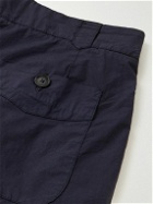 Altea - Tangeri Straight-Leg Pleated Cotton-Blend Poplin Bermuda Shorts - Blue