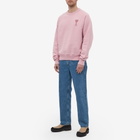 AMI Men's Tonal Heart Crew Sweat in PalePink