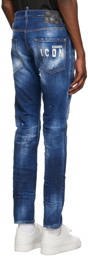 Dsquared2 Blue 'Icon' Spray Cool Guy Jeans