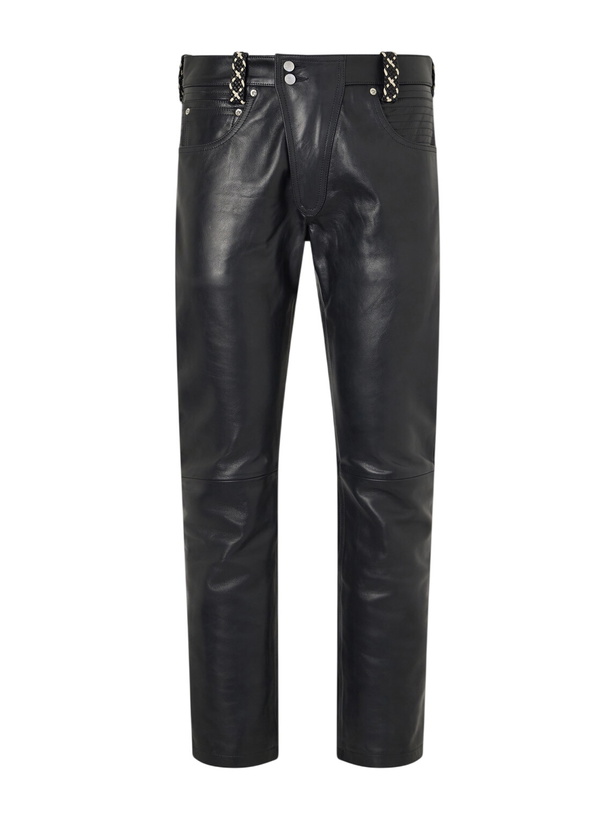 Photo: Enfants Riches Déprimés - Moto Fly Straight-Leg Embellished Leather Trousers - Black