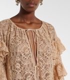 Adriana Degreas Ruffled lace maxi dress