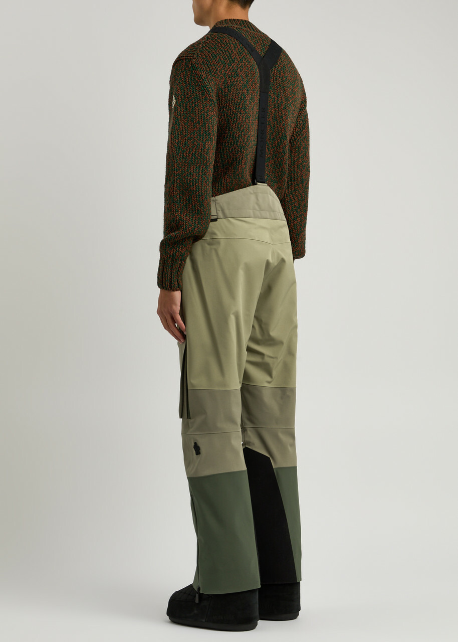 Moncler Grenoble Colour-blocked Padded Gore-tex ski Trousers Green