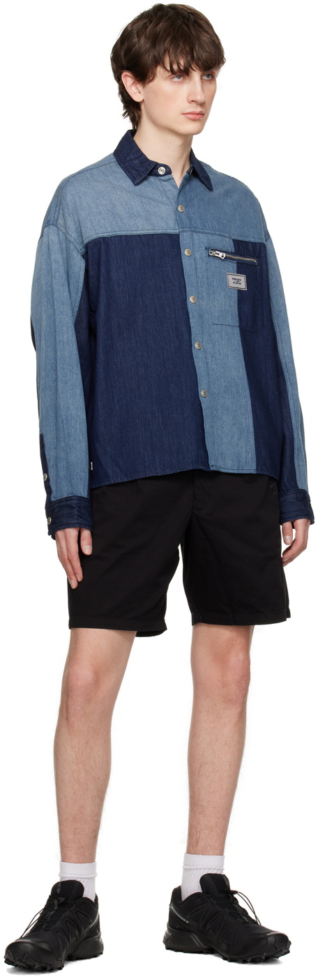 Izzue Blue & Indigo Patched Denim Shirt