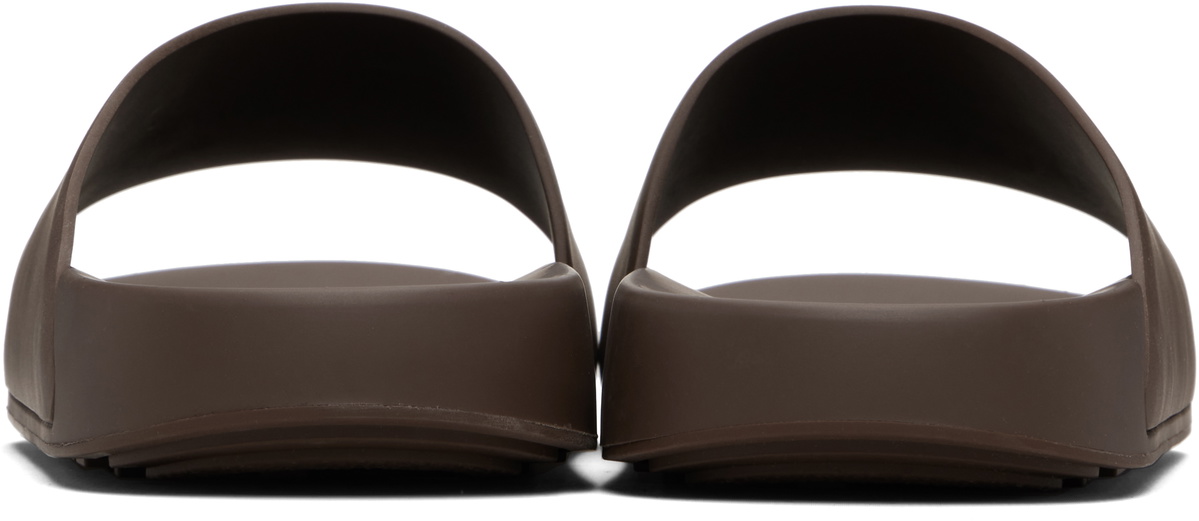 Givenchy Brown Rubber Label Mule Slides