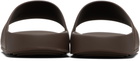 Givenchy Brown Rubber Label Mule Slides