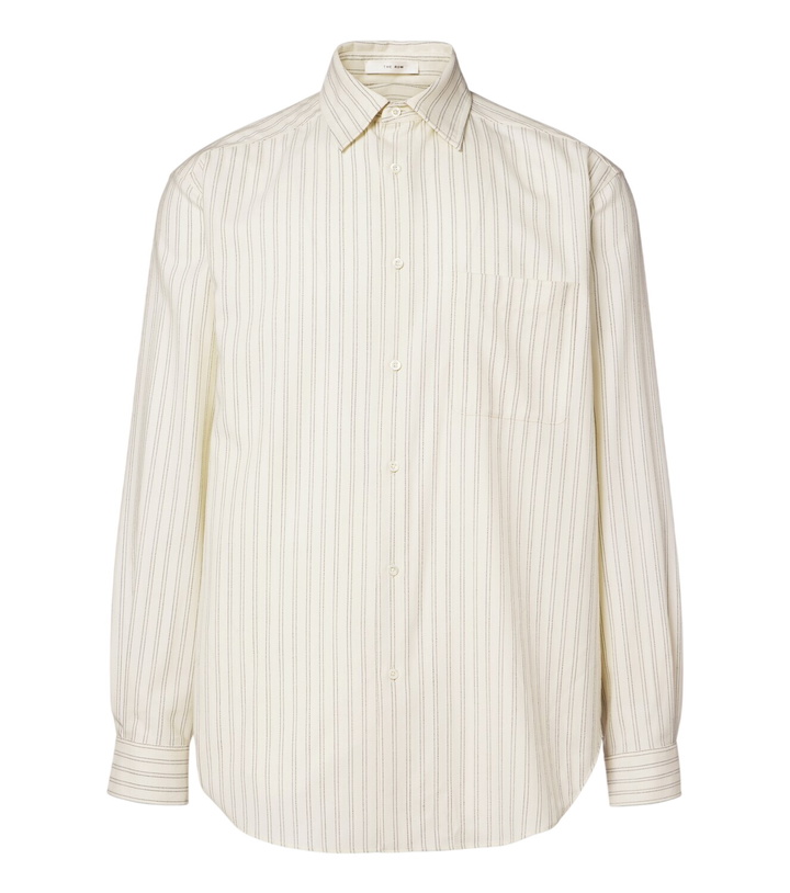 Photo: The Row Uday striped cotton poplin shirt