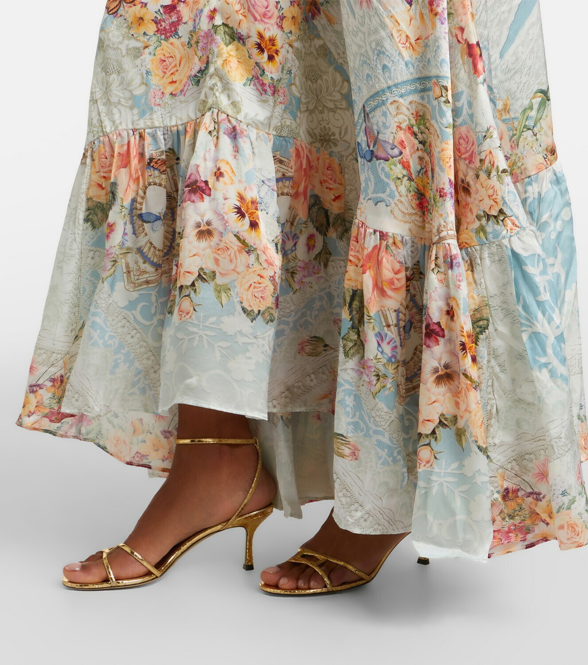 Camilla Embellished floral silk maxi dress