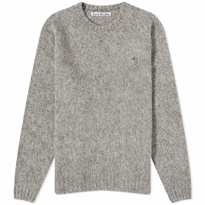 Photo: Acne Studios Men's Kowy AS Shetland Crew Knit in Anthracite Grey/Off White