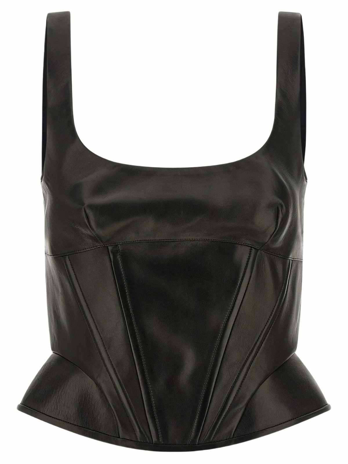 Ermanno Scervino Peplos Leather Top