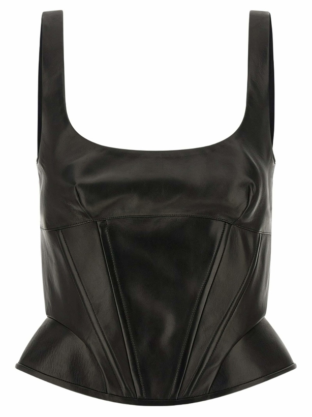 Photo: Ermanno Scervino Peplos Leather Top