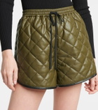 Self-Portrait Quilted faux leather shorts