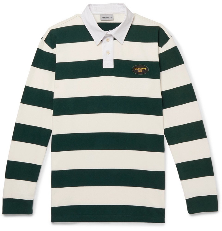 Photo: Carhartt WIP - Roslyn Twill-Trimmed Striped Cotton Rugby Shirt - Green