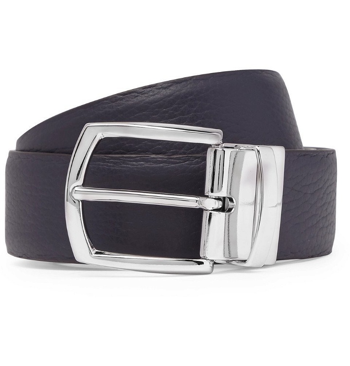 Photo: Anderson's - 3cm Navy and Brown Reversible Leather Belt - Navy