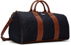 RRL Indigo Leather-Trim Duffle Bag