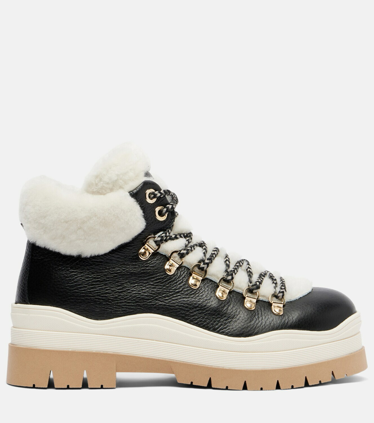 Bogner Arosa shearling-lined leather lace-up boots