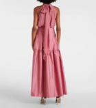 Max Mara Elegante Brasile embellished satin maxi skirt