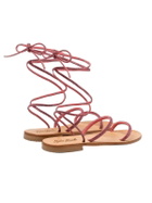 MC2 Saint Barth Wrap Flat Sandals With Fuchsia Rhinestones
