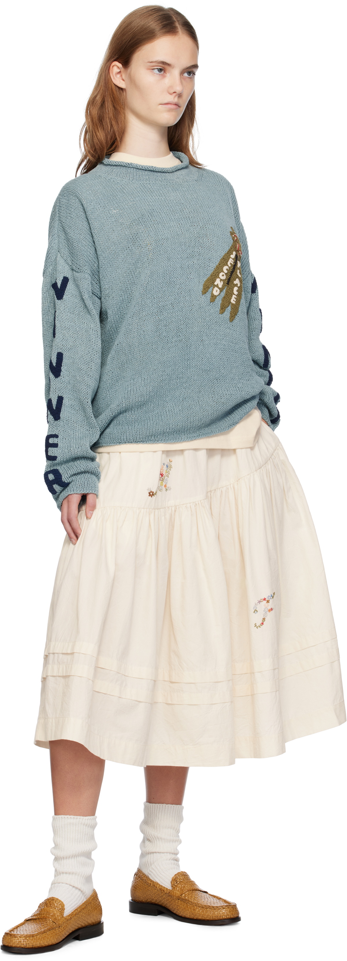 Story mfg. Blue Twinsun Knit Rollneck Sweater