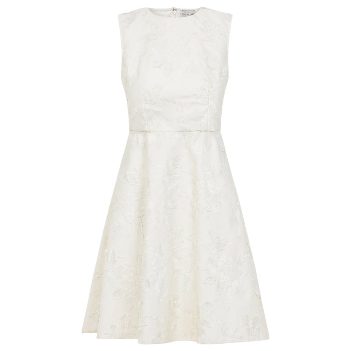 Moncler Panelled Cotton-poplin Midi Dress Ivory Moncler