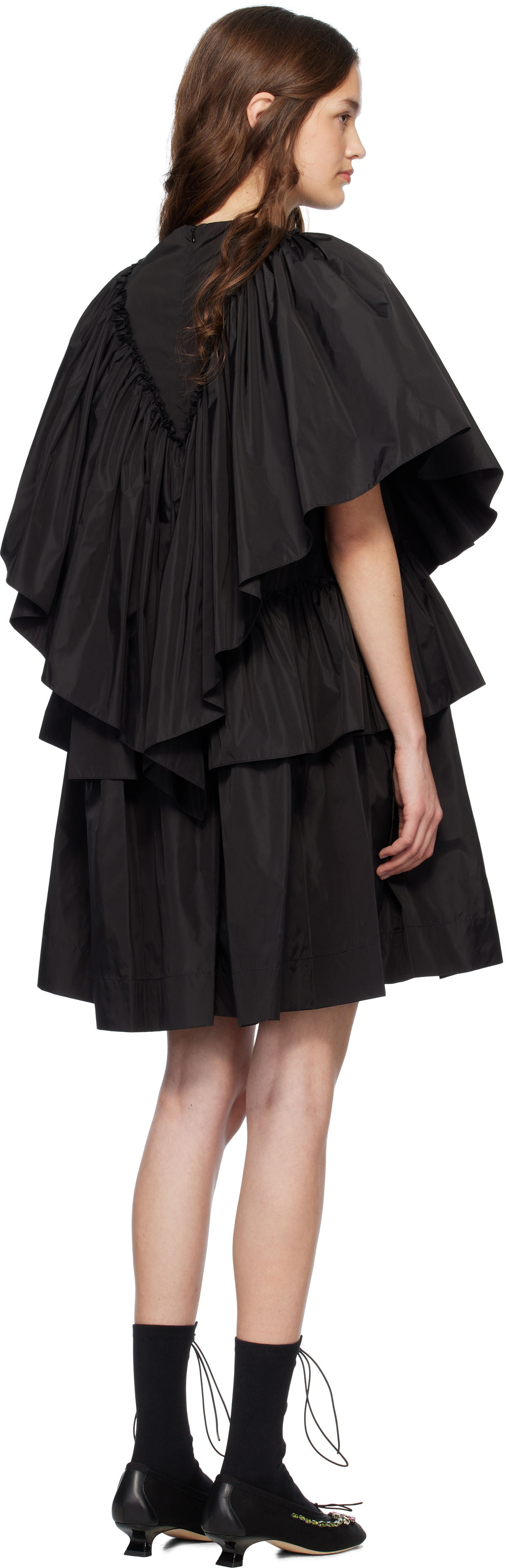 Simone Rocha Black Short Ruffle Minidress