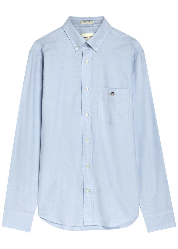 Photo: Gant Logo-embroidered Cotton Oxford Shirt Light Blue