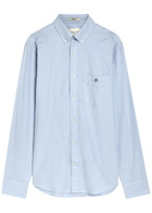 Gant Logo-embroidered Cotton Oxford Shirt Light Blue