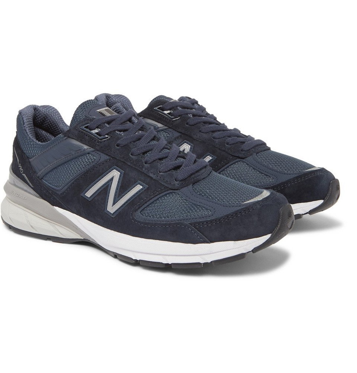 Photo: New Balance - M990V5 Suede and Mesh Sneakers - Navy