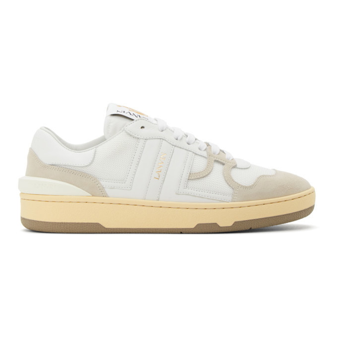 Photo: Lanvin White Clay Low-Top Sneakers