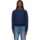 A.P.C. Navy Oversized Cable-Knit Sweater