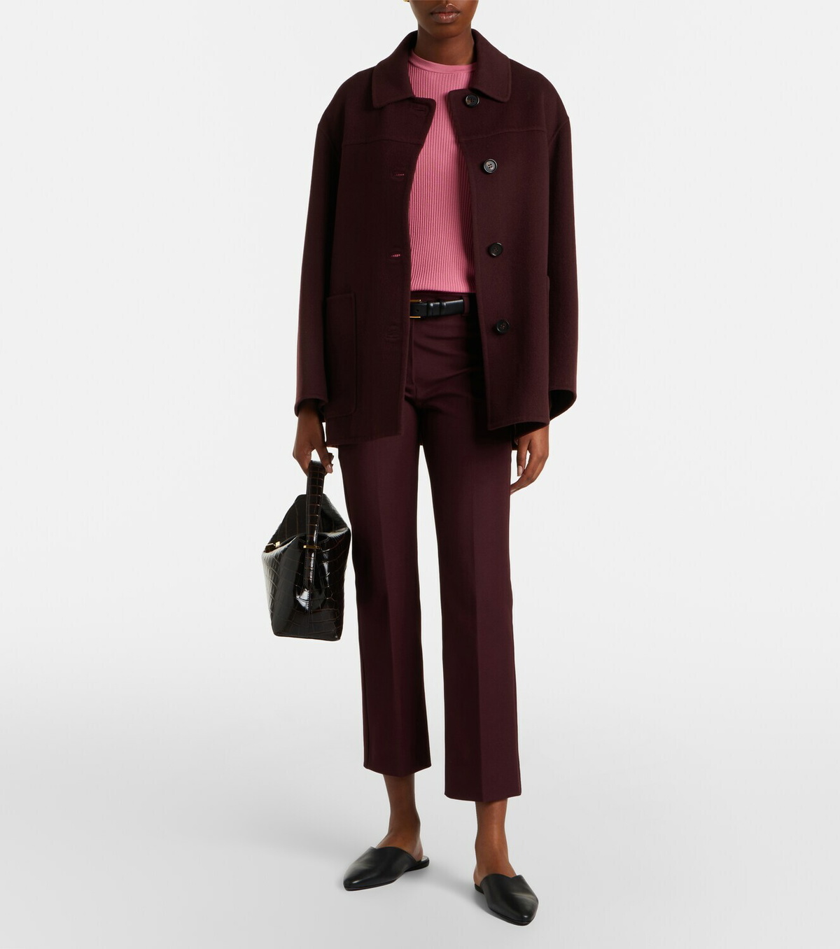 'S Max Mara Cotton-blend cropped straight pants