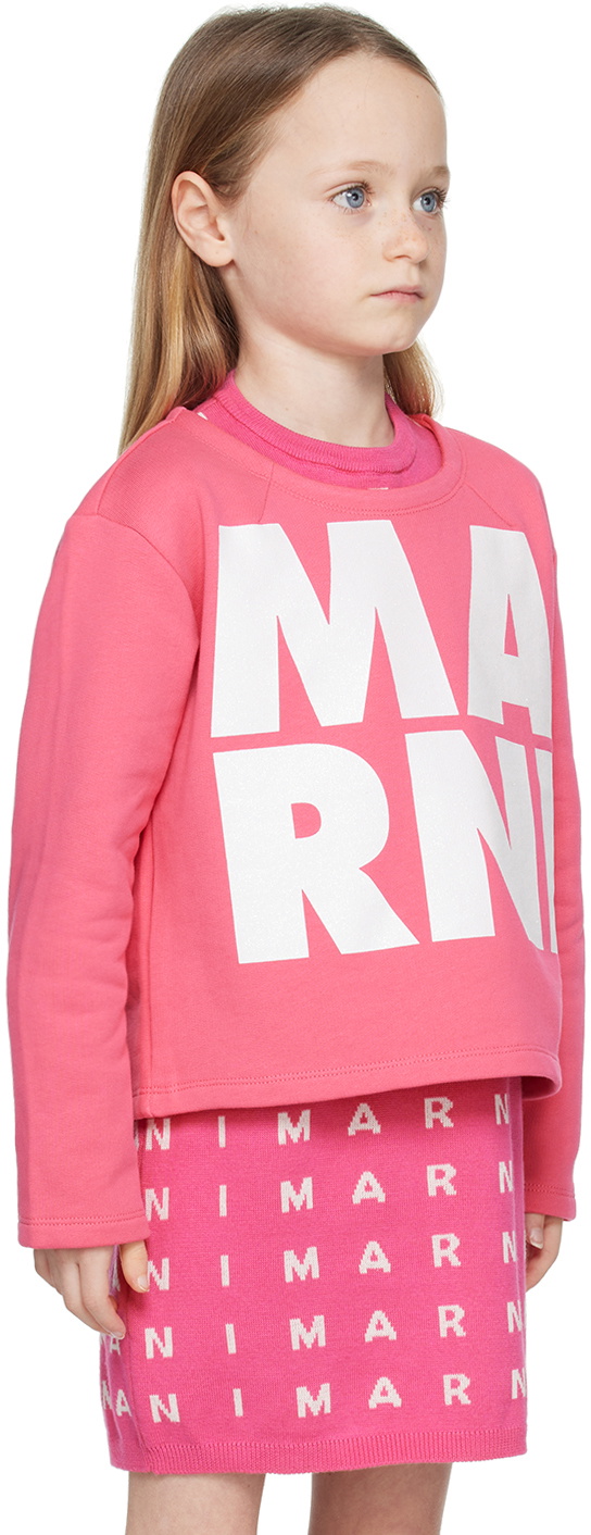 Marni Kids Pink Glittered Sweatshirt