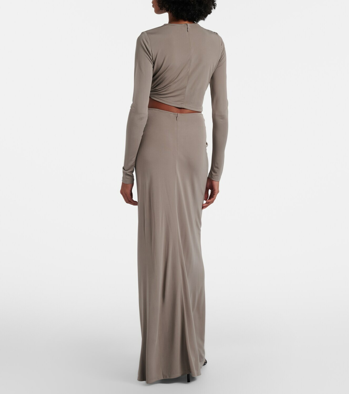 Christopher Esber Bezel Quartz gathered jersey maxi skirt